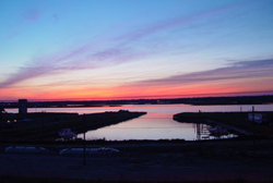 Sunset over wastewater system